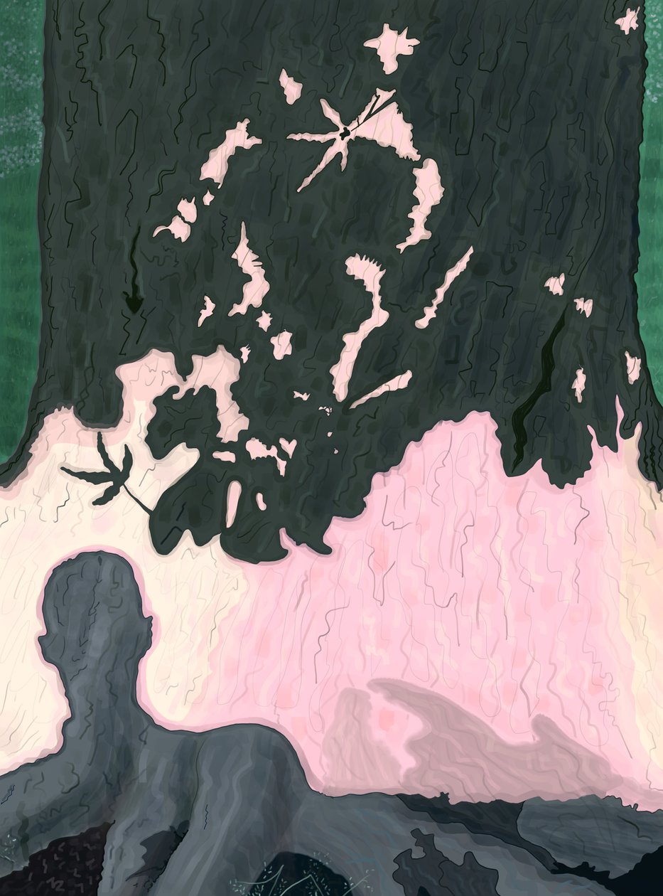 A minha sombra na árvore, Brooklyn (arte digital) de Evan Sklar