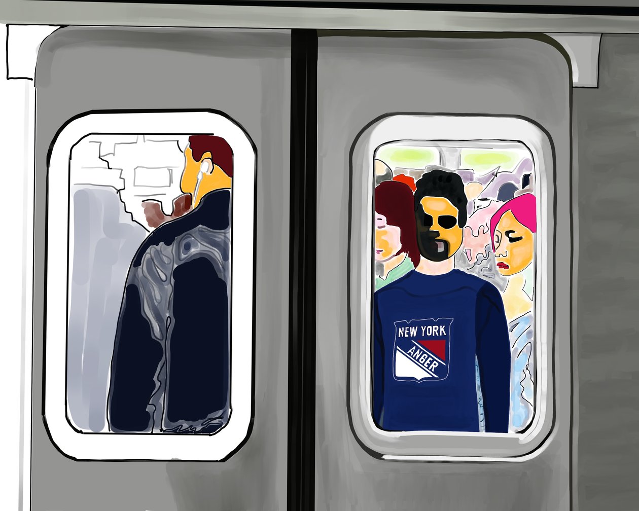 New York Anger (arte digital) de Evan Sklar