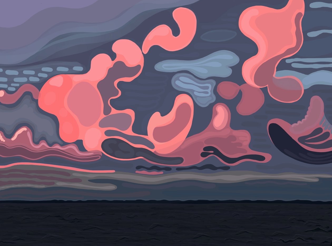 Oceano e nuvens, Brooklyn (arte digital) de Evan Sklar