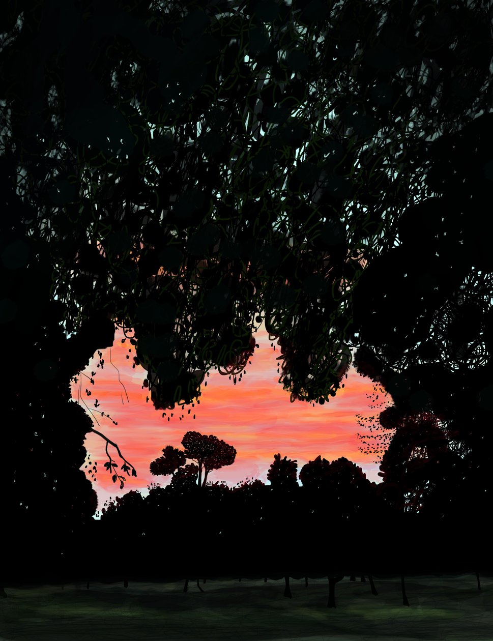 Primeira luz de outubro, Prospect Park na 9th Street, Brooklyn (arte digital) de Evan Sklar