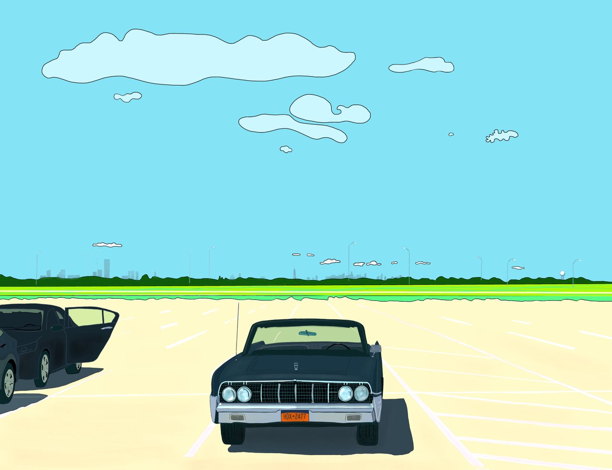 Parque de estacionamento, Rockaway Beach (arte digital) de Evan Sklar