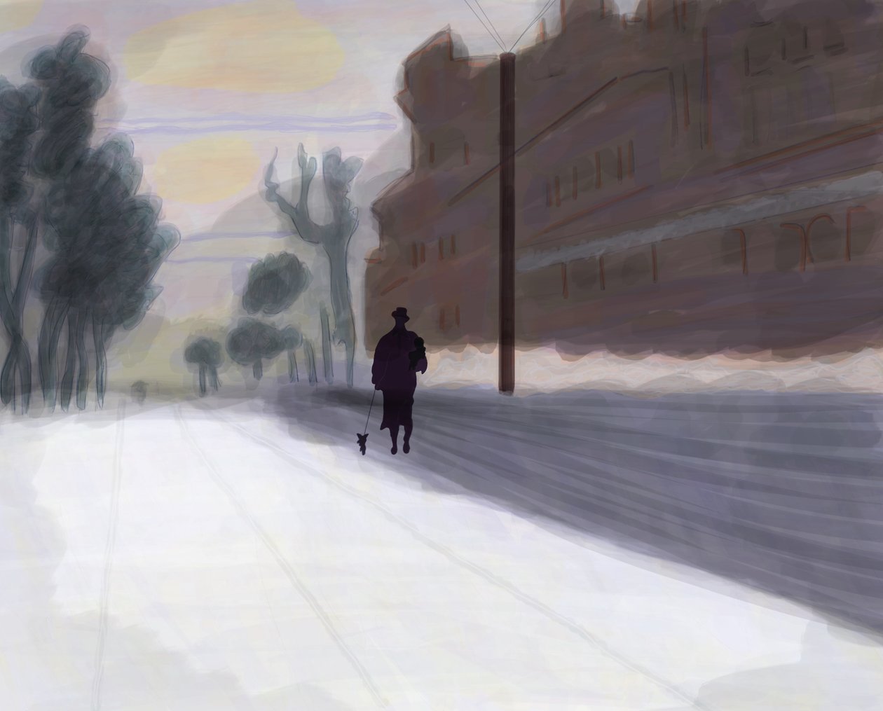 Prospect Park, a oeste, depois da neve (arte digital) de Evan Sklar