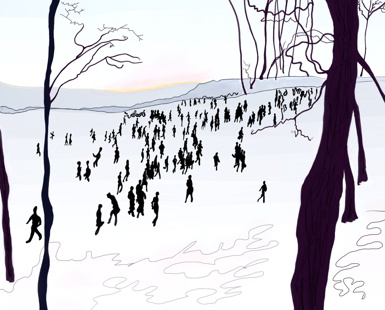 Prospect Park, inverno (arte digital) de Evan Sklar