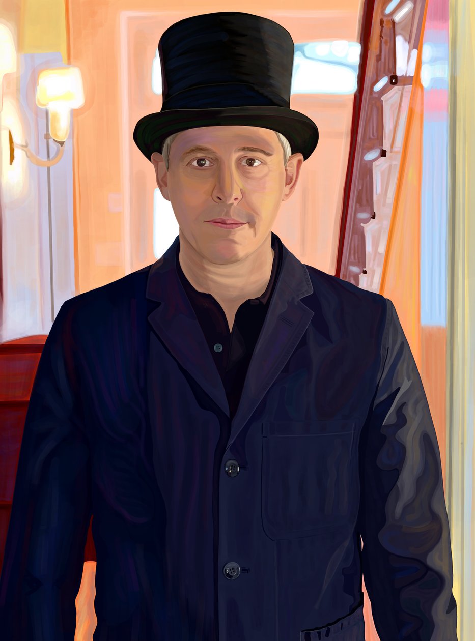 Autorretrato em ódio de equitação (arte digital) de Evan Sklar