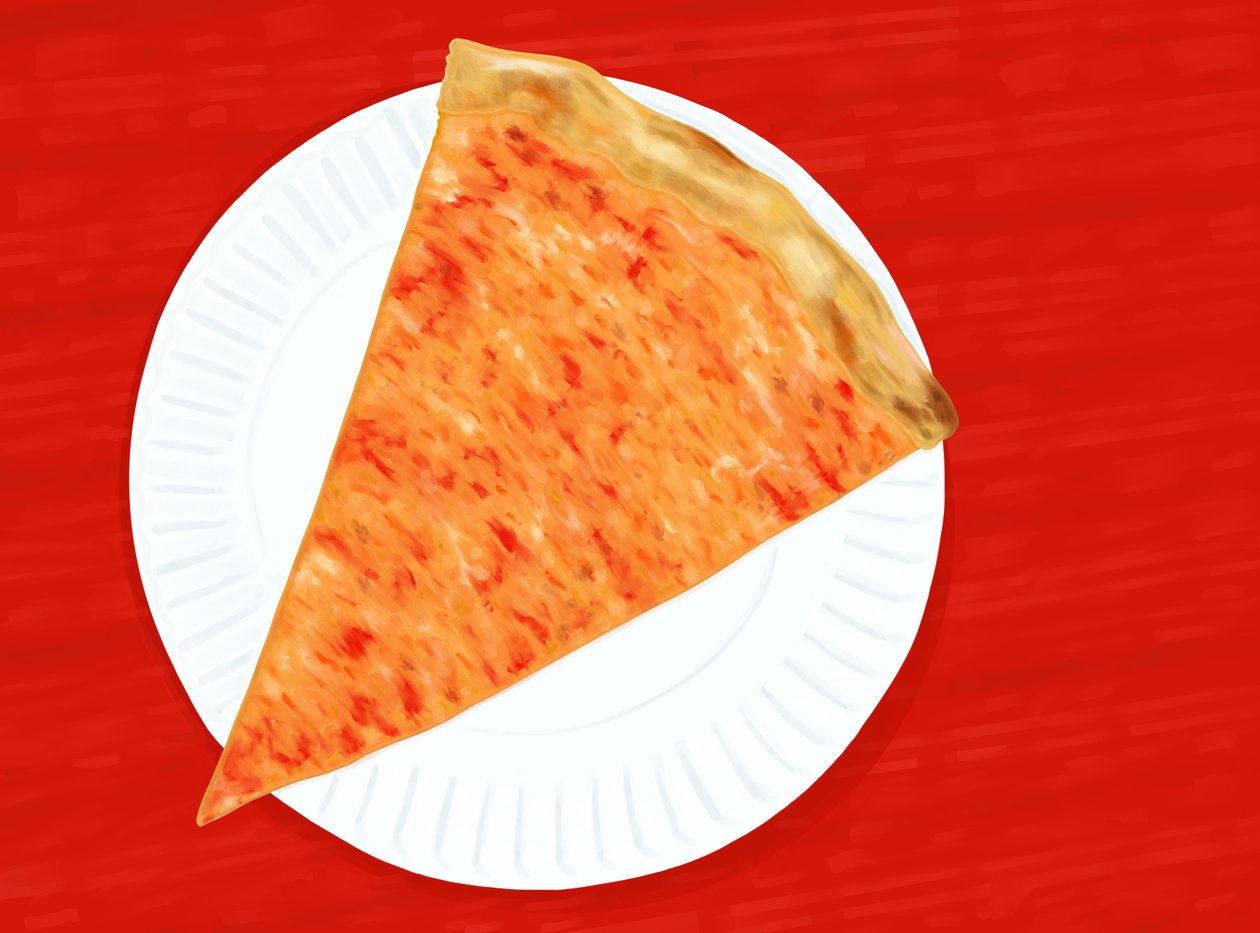 Fatia de pizza de Nova Iorque, 2025 (arte digital) de Evan Sklar