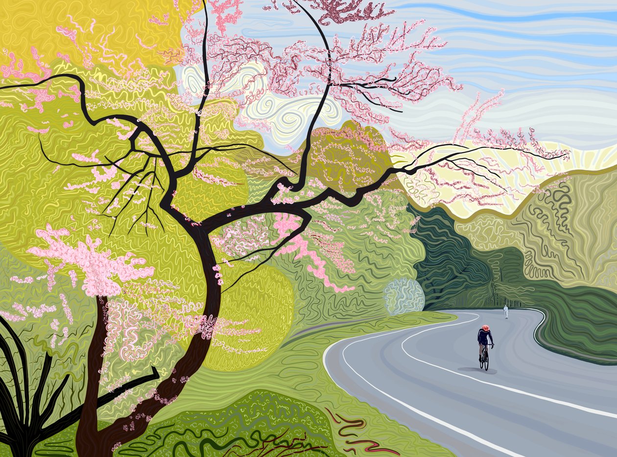Ciclista da primavera em Prospect Park (arte digital) de Evan Sklar