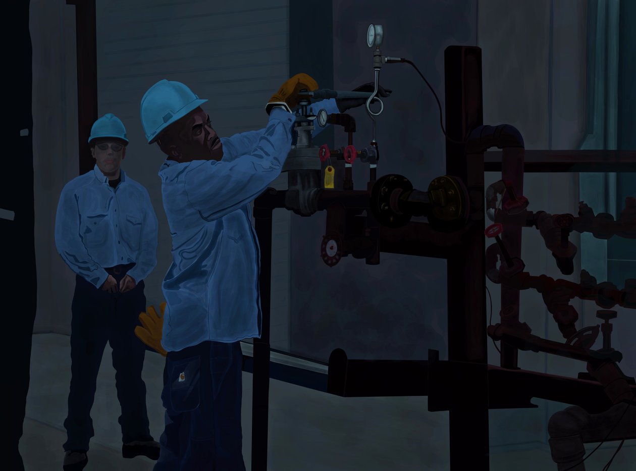 Trabalhadores do vapor (arte digital) de Evan Sklar