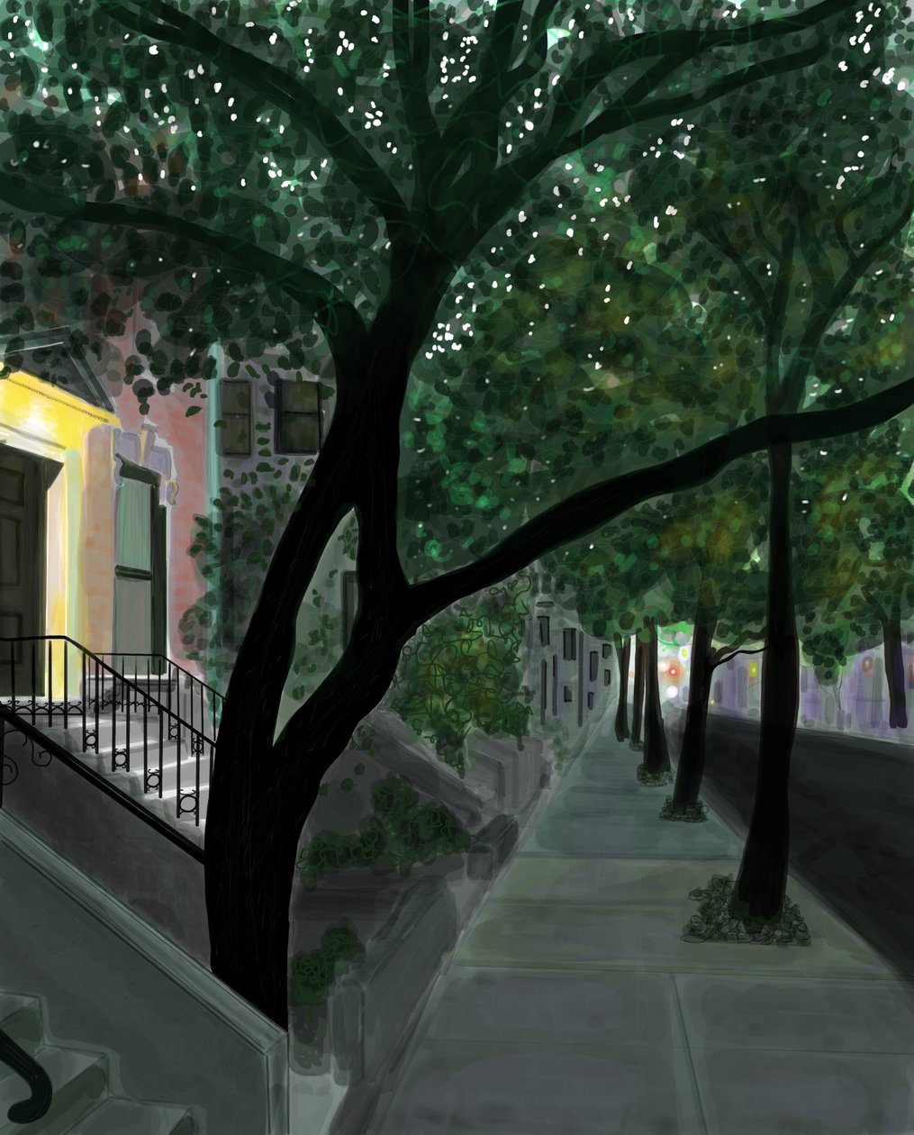 Topo do quarteirão, Brooklyn (arte digital) de Evan Sklar