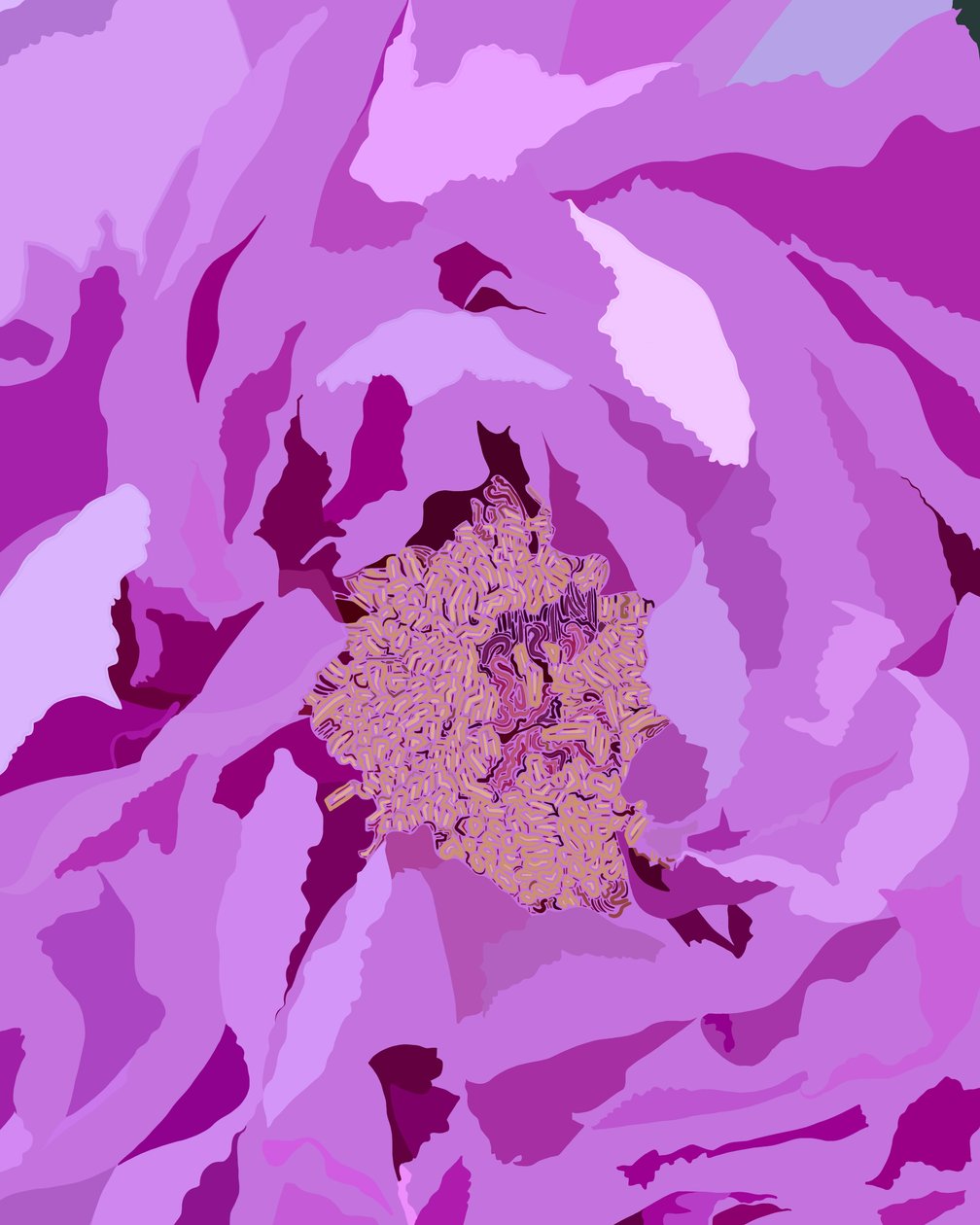 Peónia de árvore, c.2020-24 (arte digital) de Evan Sklar