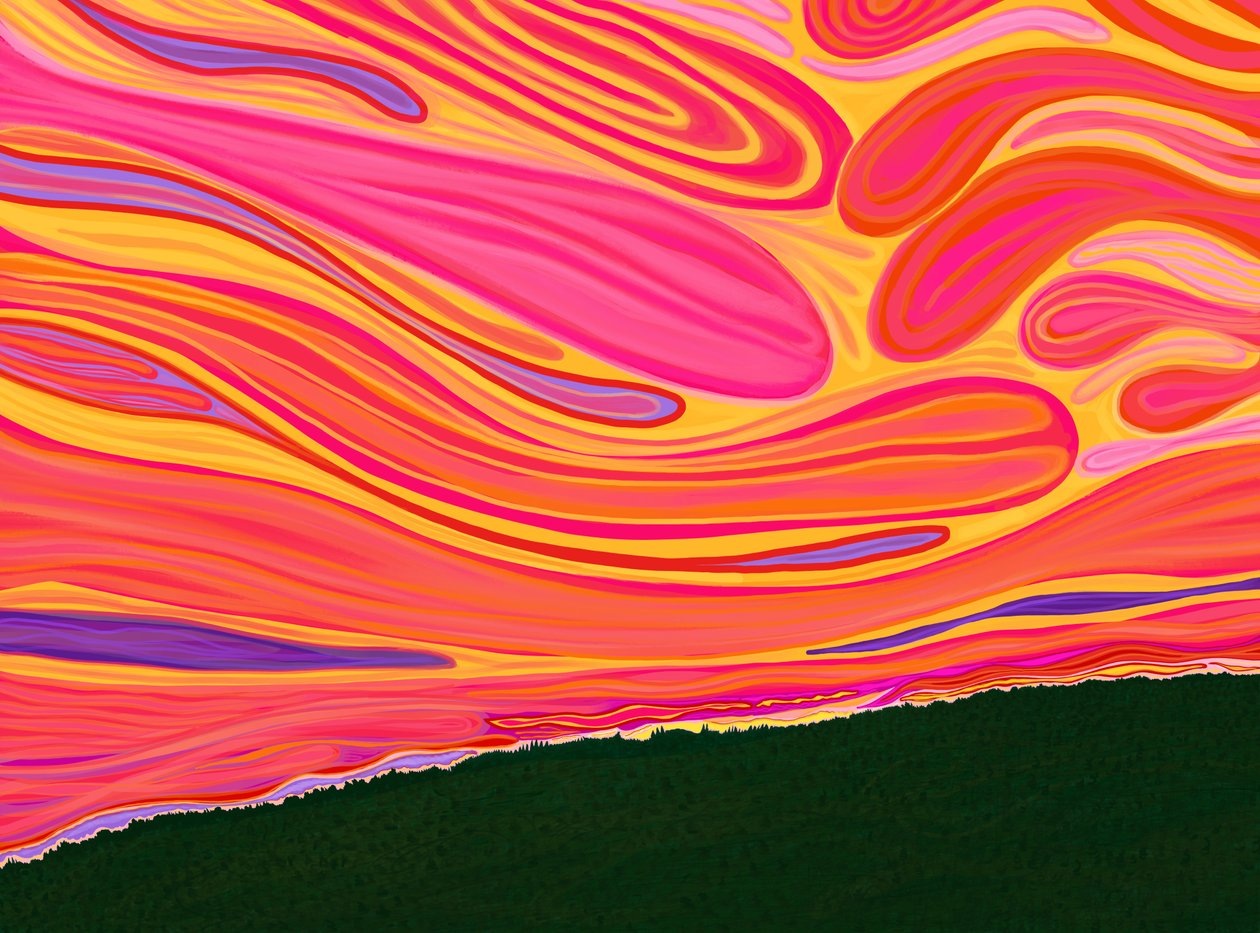 Colina de Vermont no verão (arte digital) de Evan Sklar