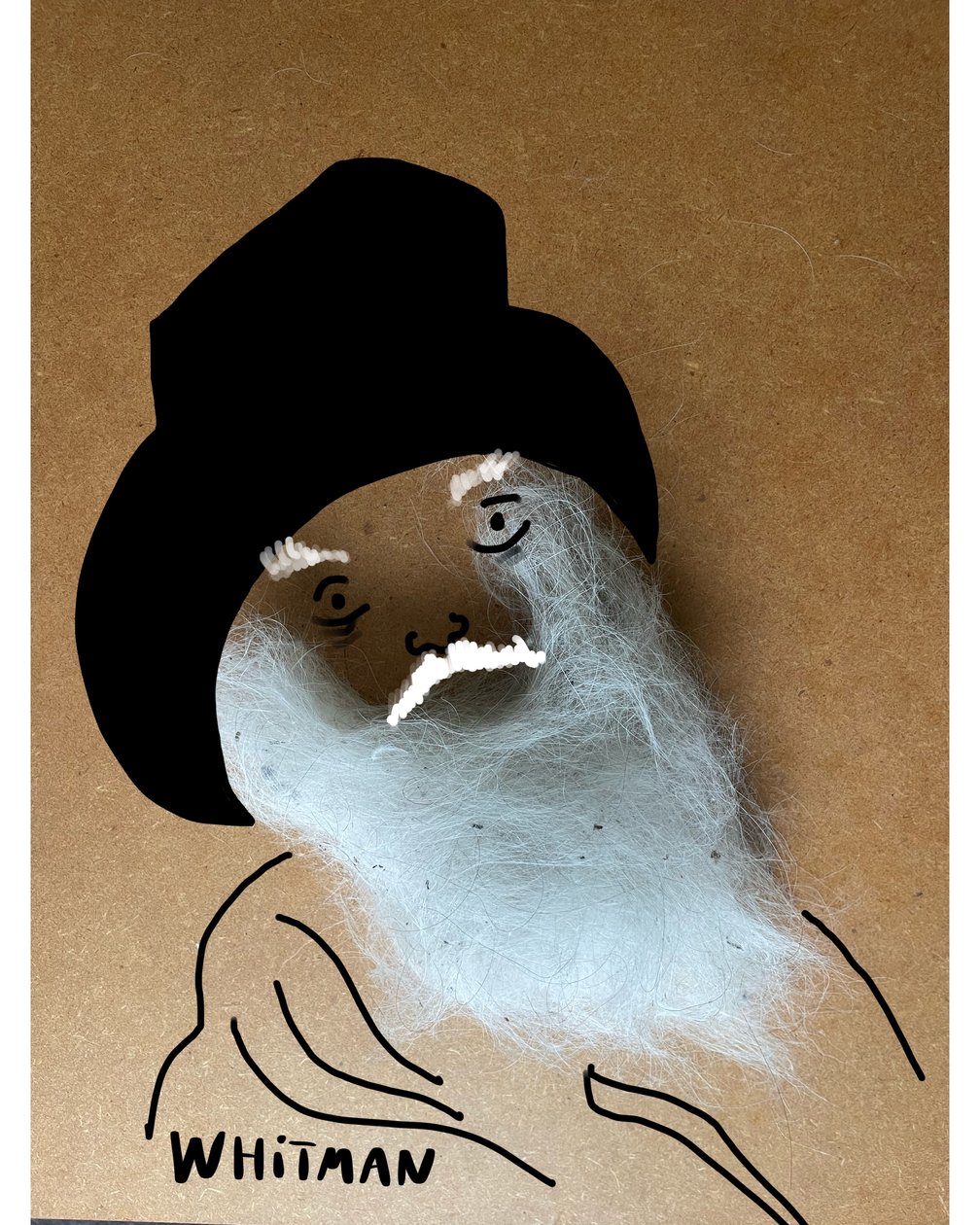 Walt Whitman (desenho de colagem) de Evan Sklar