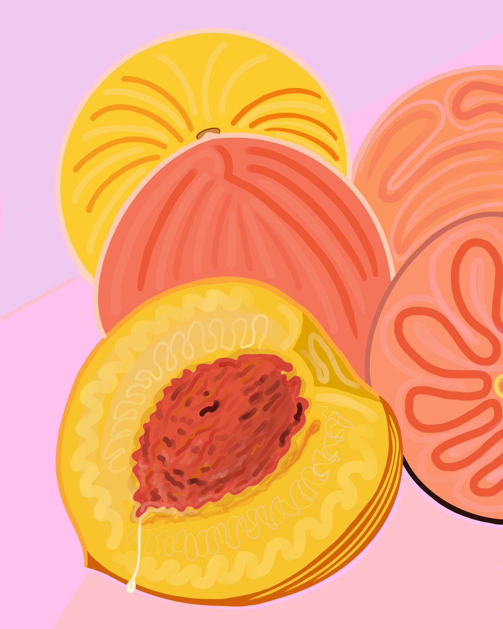 Wet Peach, Brooklyn (arte digital) de Evan Sklar