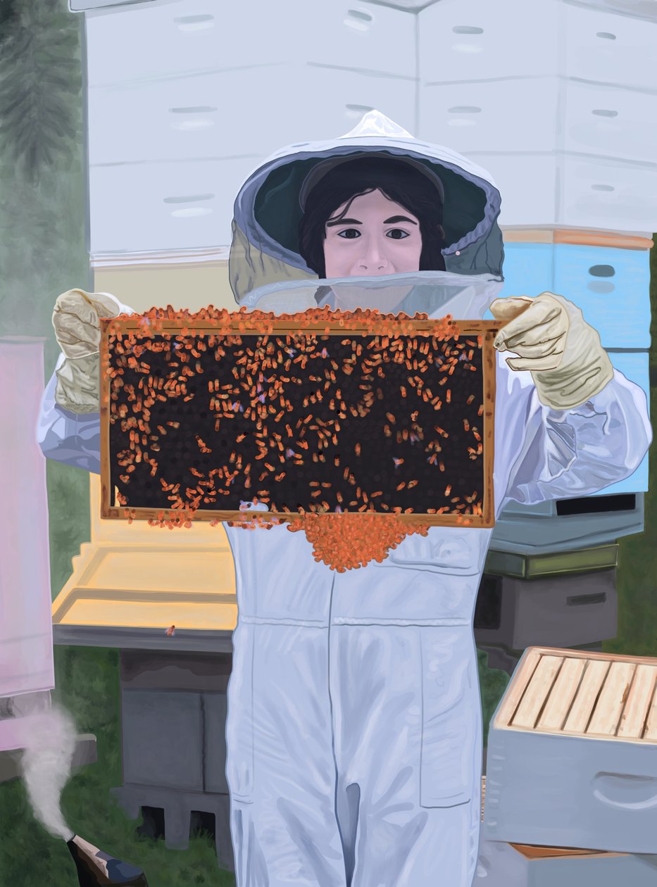 Young Apiarist, Brooklyn (arte digital) de Evan Sklar
