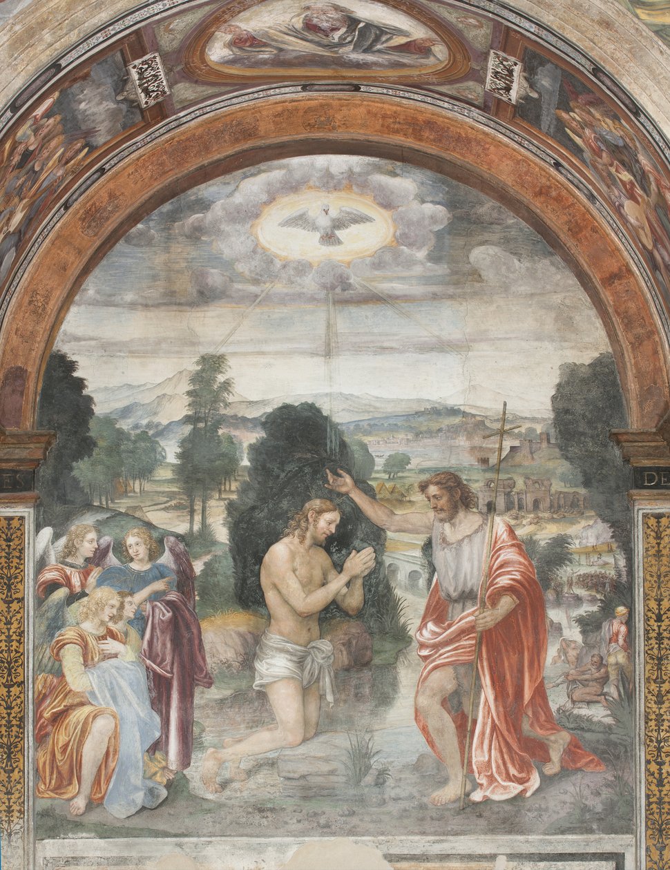 O batismo de Cristo de Evangelista and Arcimboldi Luini