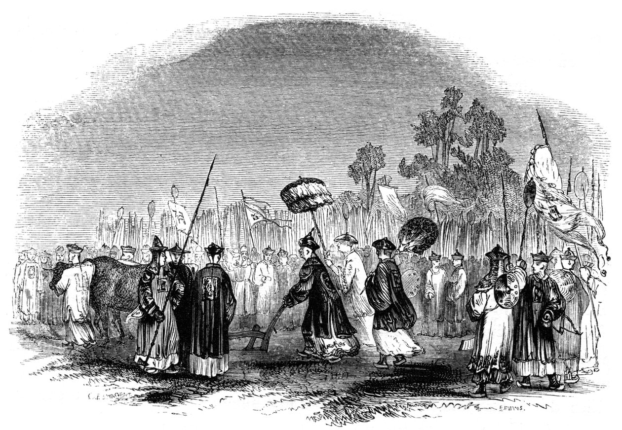 O festival anual da primavera, 1847 de Evans