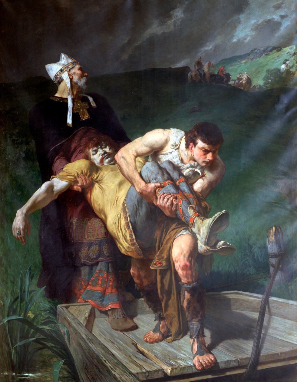 Carregando os mortos, c1842-1896 de Evariste Vital Luminais
