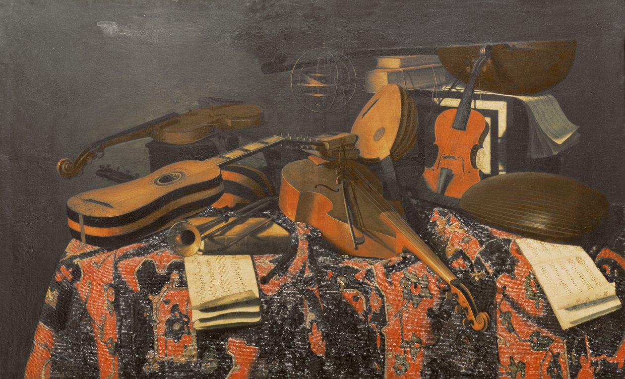Ainda vida com instrumentos musicais de Evaristo Baschenis