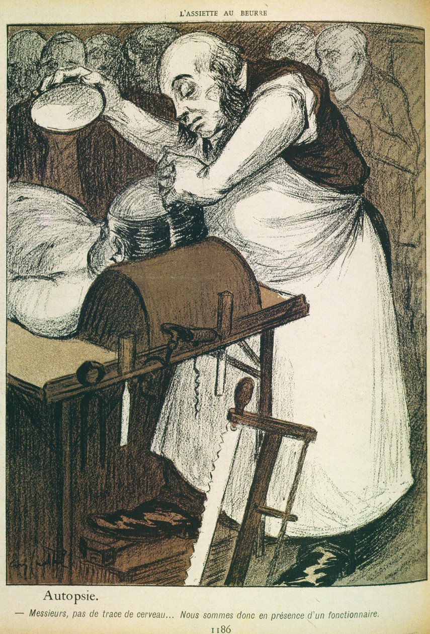 Autópsia, nenhum sinal de um cérebro, ele deve ser um funcionário público de &39;L&39;Assiette Au Beurre&39;, pub. Agosto de 1902 de Eve Cadel