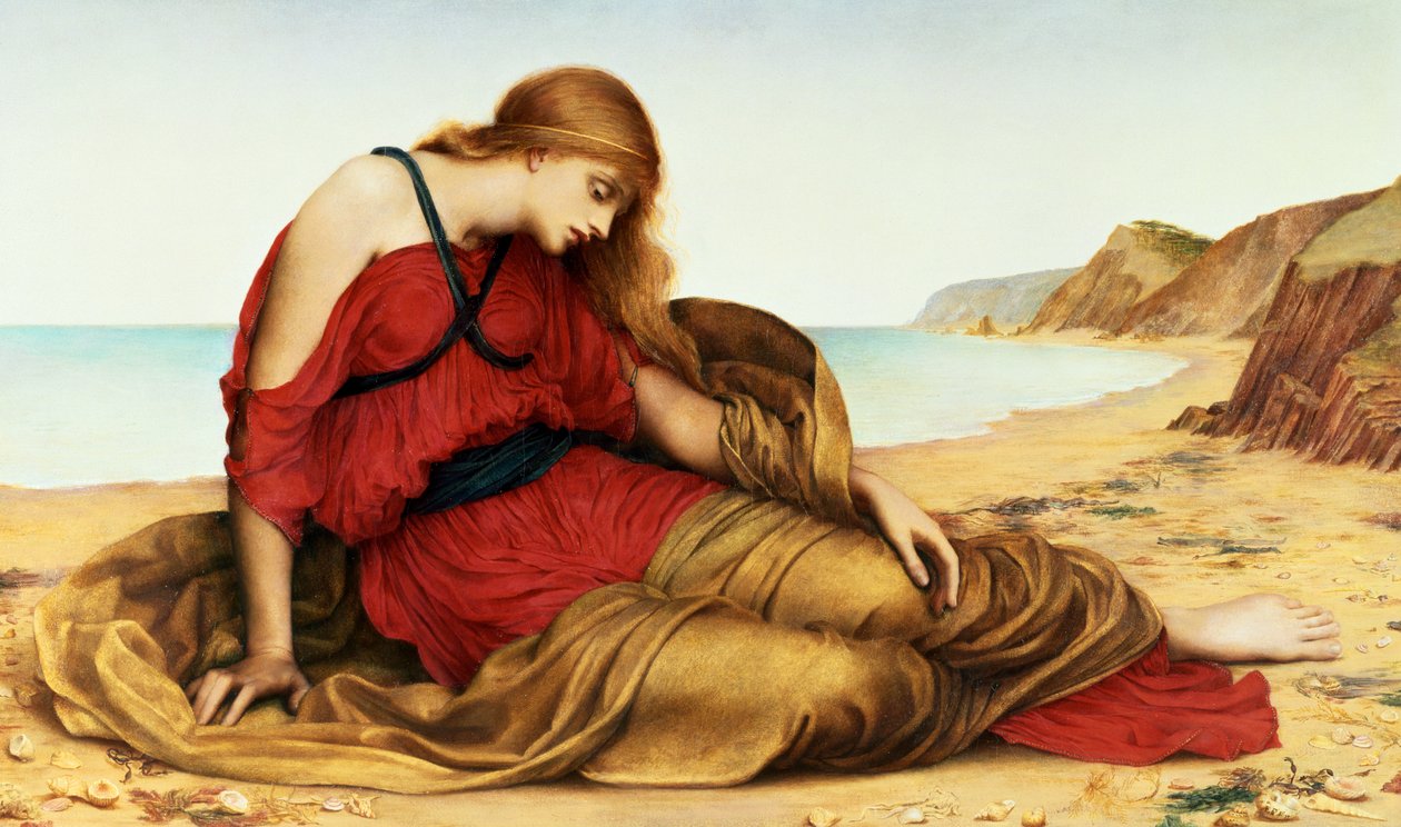 Ariadne em Naxos, 1877 de Evelyn De Morgan