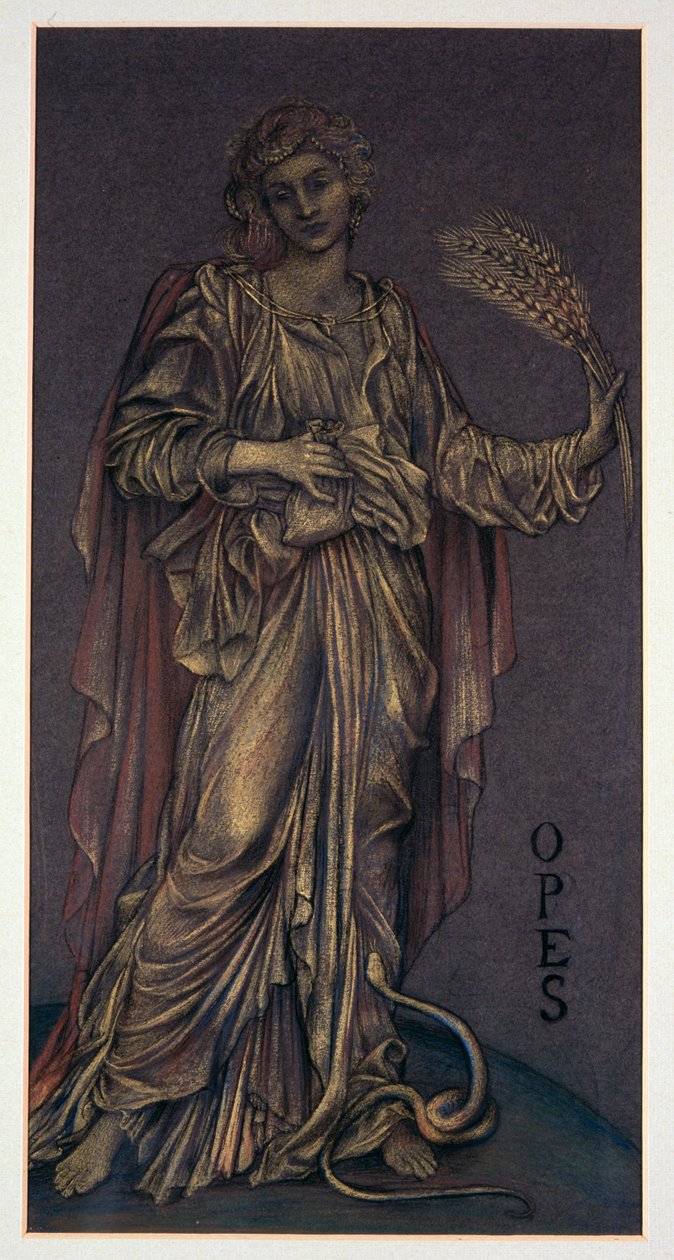 Estudo finalizado para Opes (giz) de Evelyn De Morgan