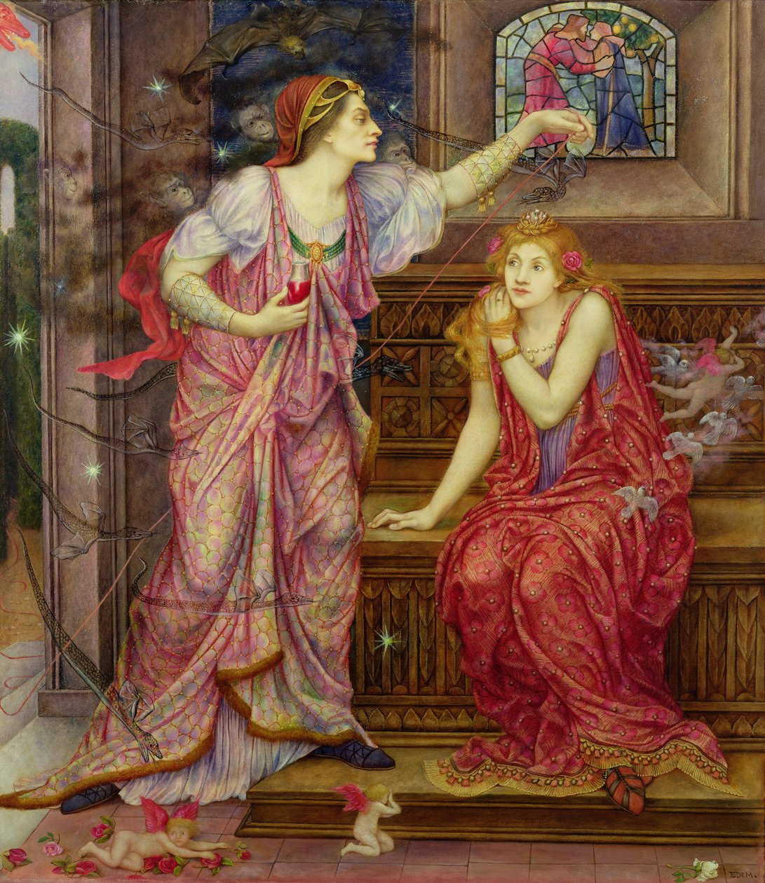 Rainha Eleanor e Fair Rosamund de Evelyn De Morgan