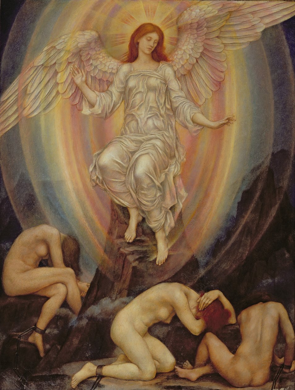 A luz resplandece na escuridão e a escuridão não compreende, 1906 de Evelyn De Morgan