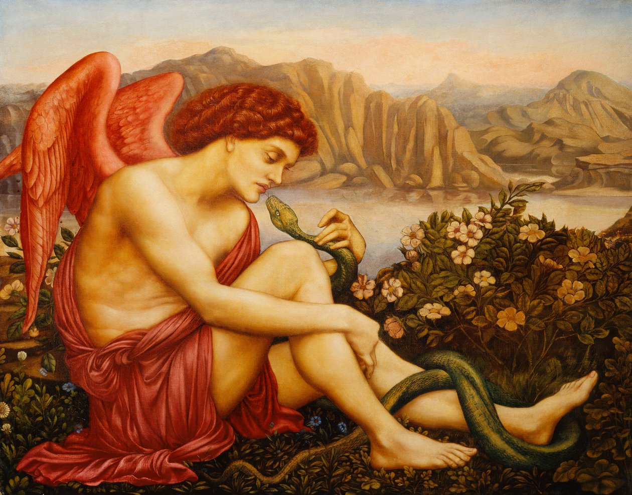 Anjo com serpente, de Evelyn De Morgan