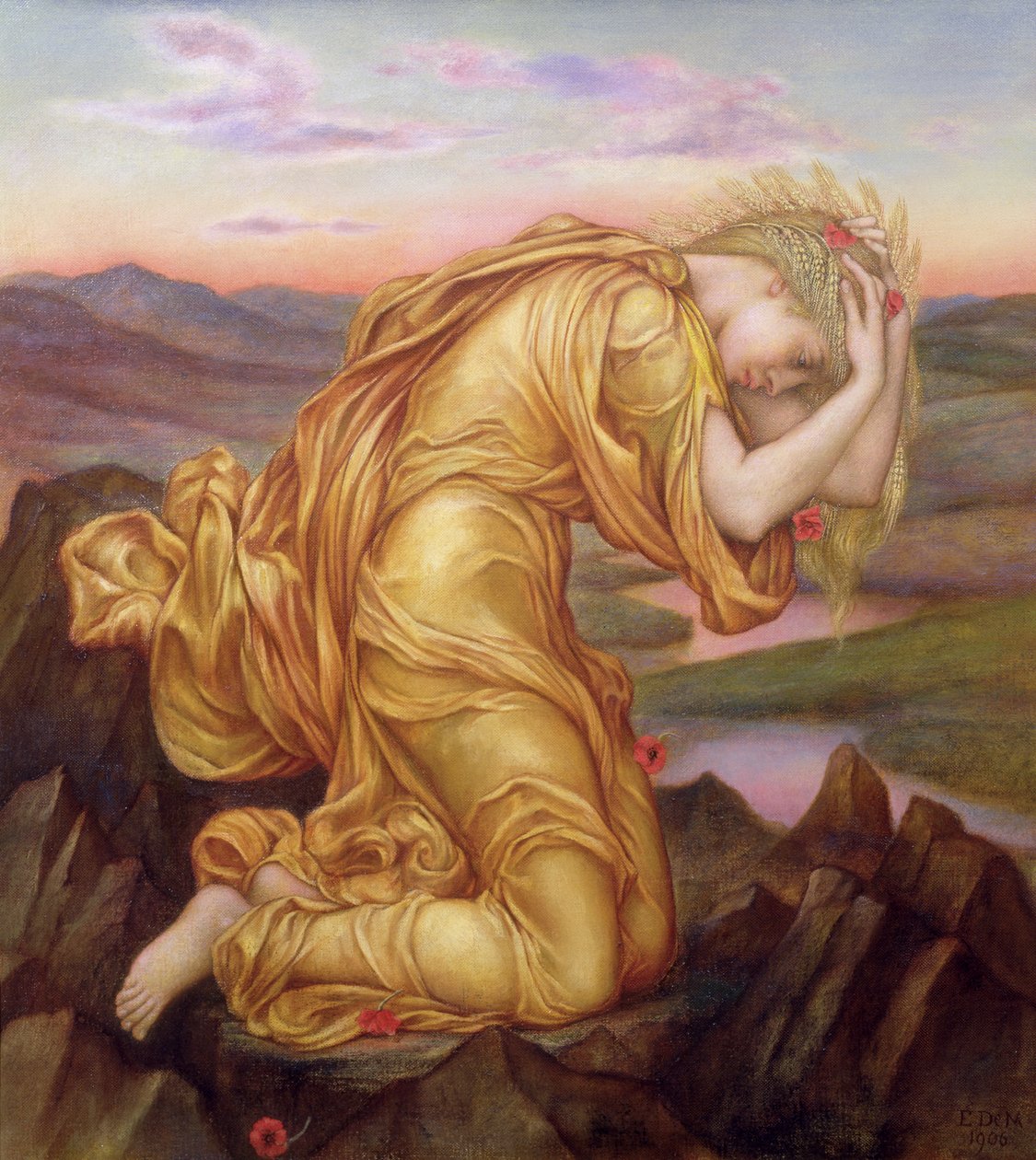 Demeter Luto por Perséfone, 1906 de Evelyn De Morgan