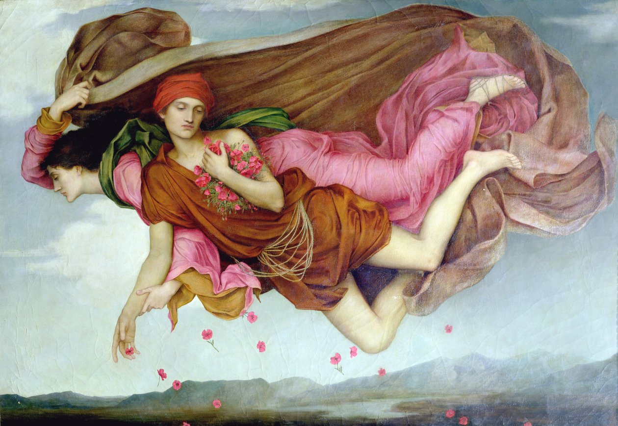 Nuit et sommeil - Night and Sleep, de De Morgan, Evelyn (1855-1919). Óleo sobre tela de Evelyn De Morgan