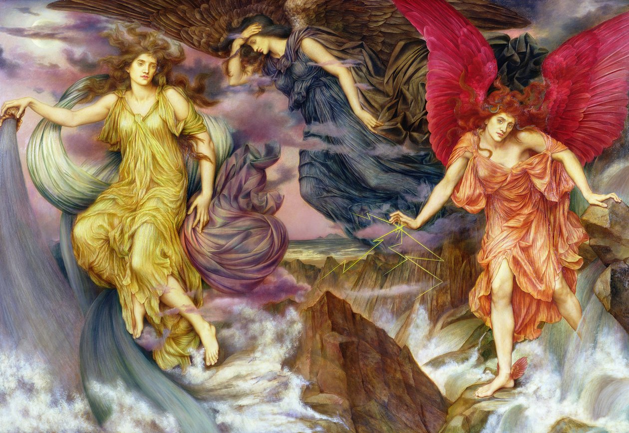 Os espíritos da tempestade, 1900 de Evelyn De Morgan