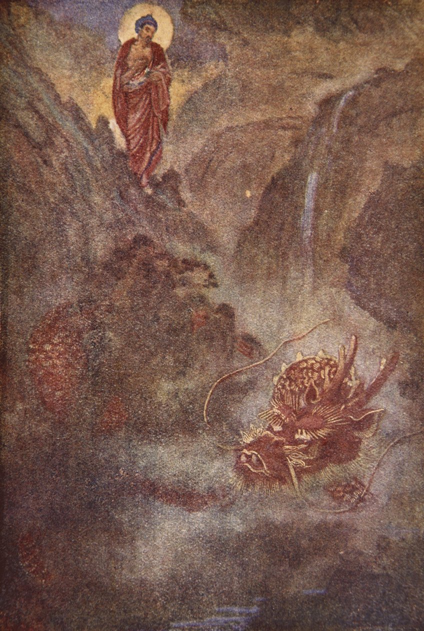 Buda e o dragão, ilustração de 