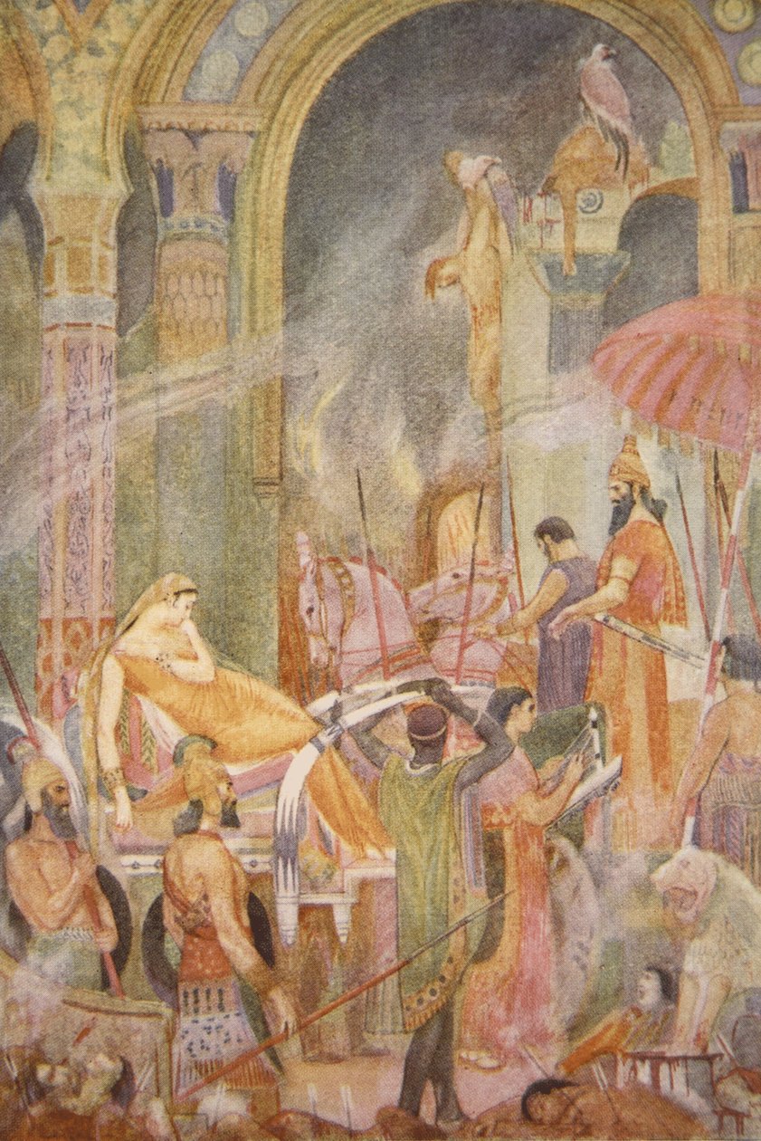 Captura de Sarrapanu por Tiglath-Pileser II, ilustração de 