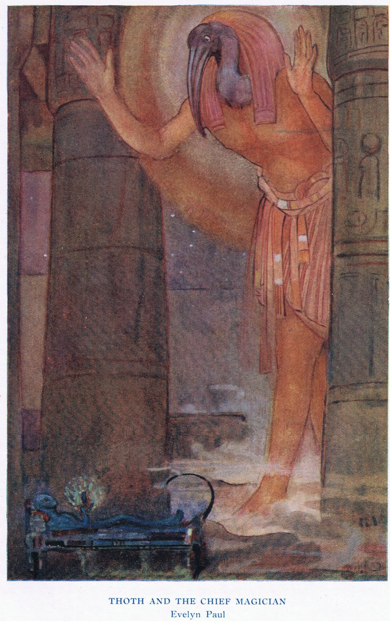 Thoth e o mágico chefe, ilustração de 