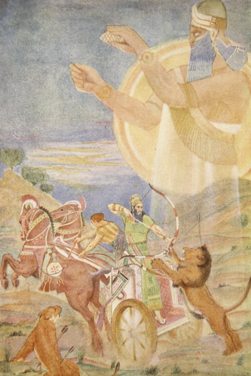Tiglath-Pileser I dirigido por Ninib, ilustração de 