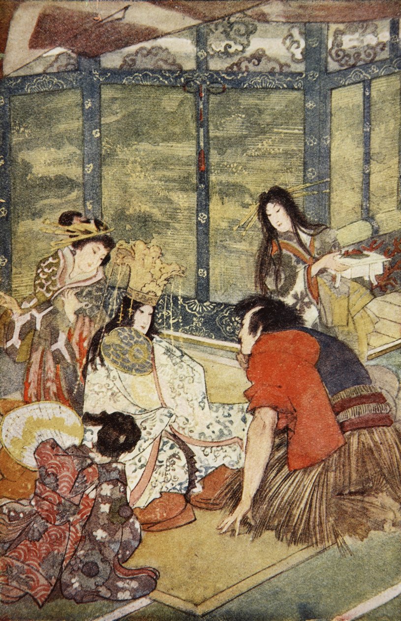 Urashima e a filha do Sea King, ilustração de 