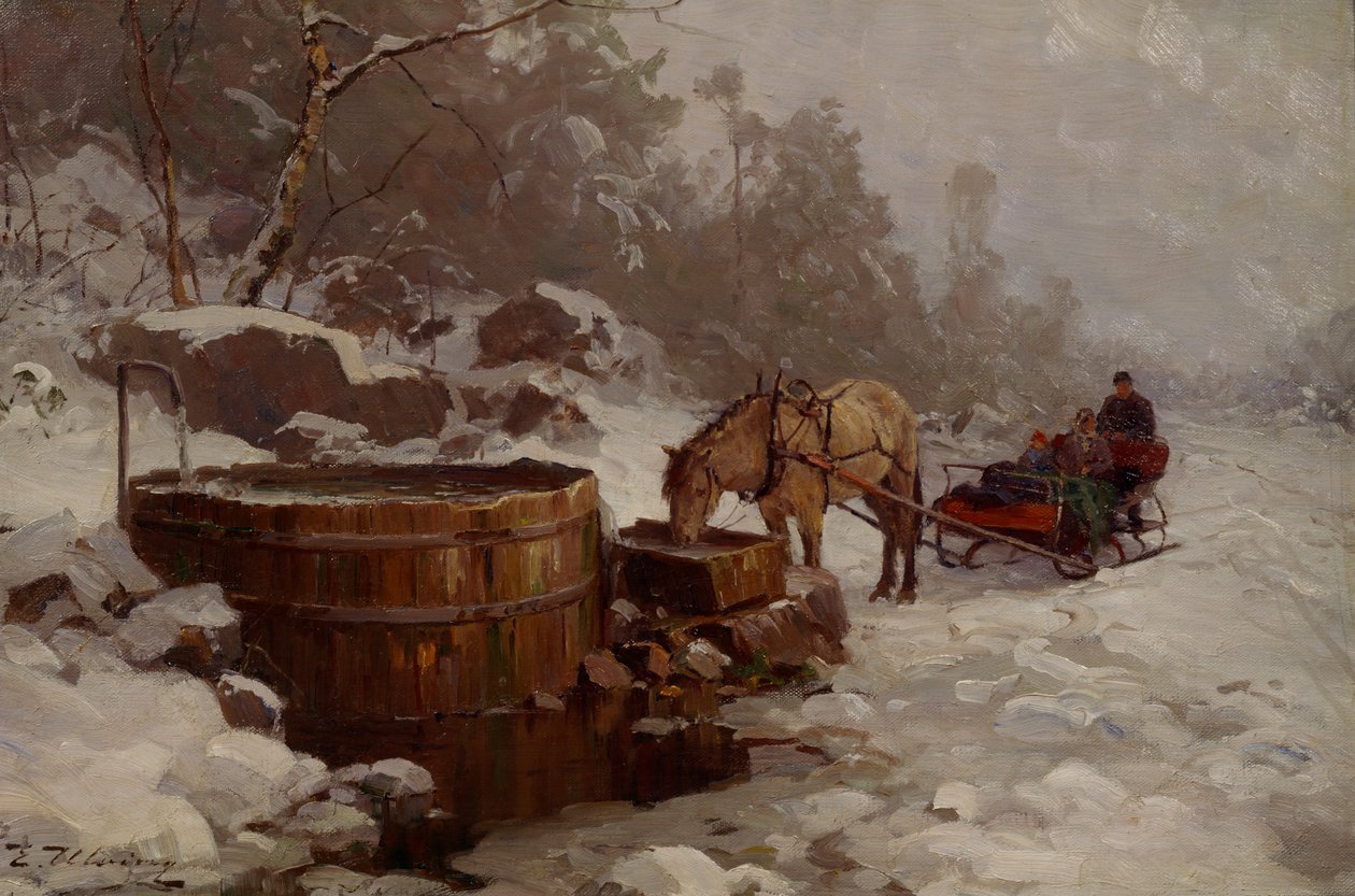Junto à Estação da Água (óleo sobre tela) de Even Ulving