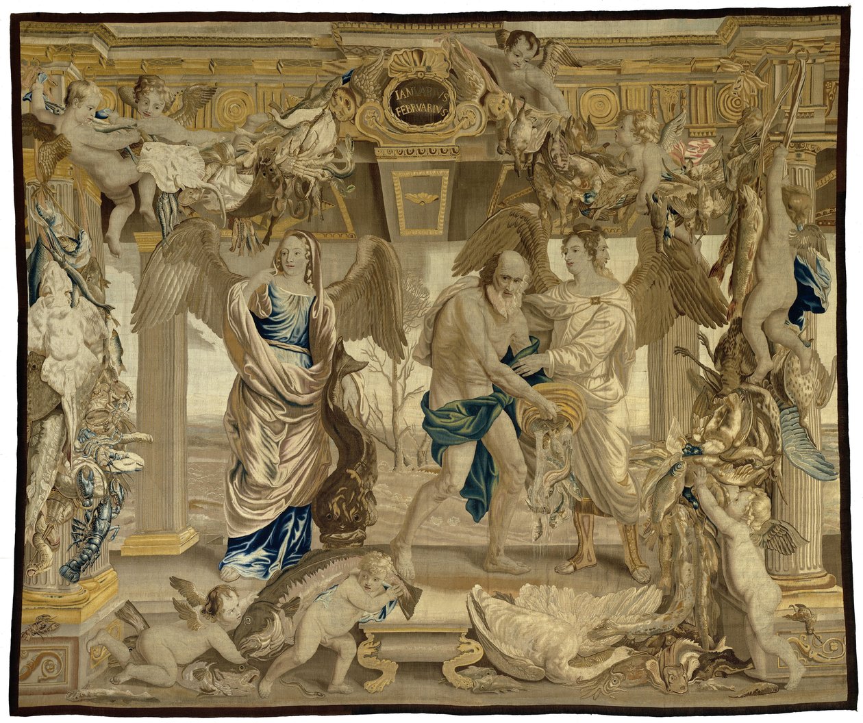 Janeiro e Fevereiro
Os meses, estações do ano, elementos, dia e noite (título da série) de Everaert Leyniers