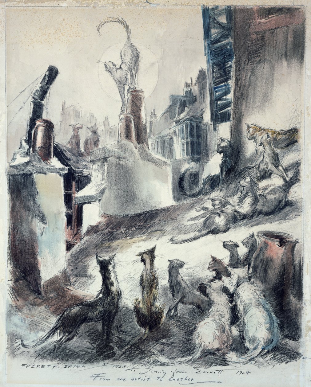 Gatos de rua de Everett Shinn