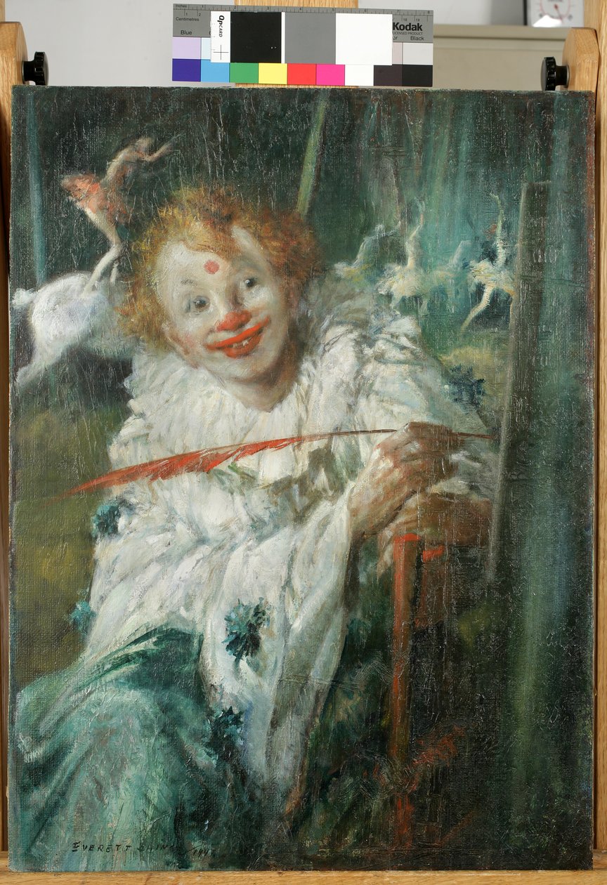 Palhaço com pena vermelha de Everett Shinn