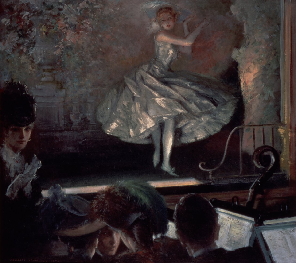 Bailarina de branco antes das luzes da ribalta de Everett Shinn