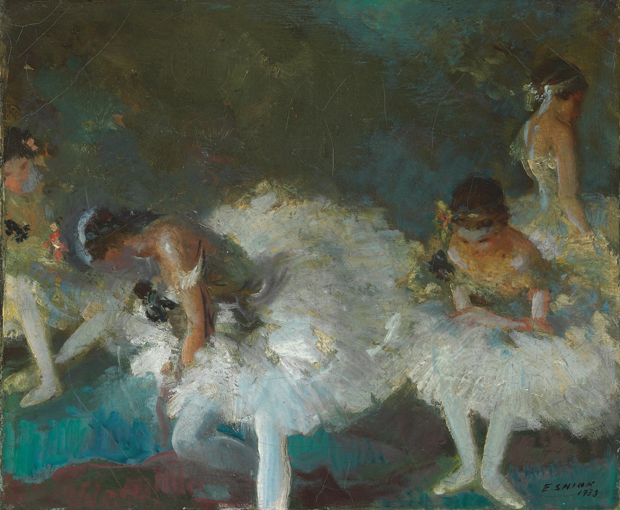 Dançarinos nos bastidores de Everett Shinn
