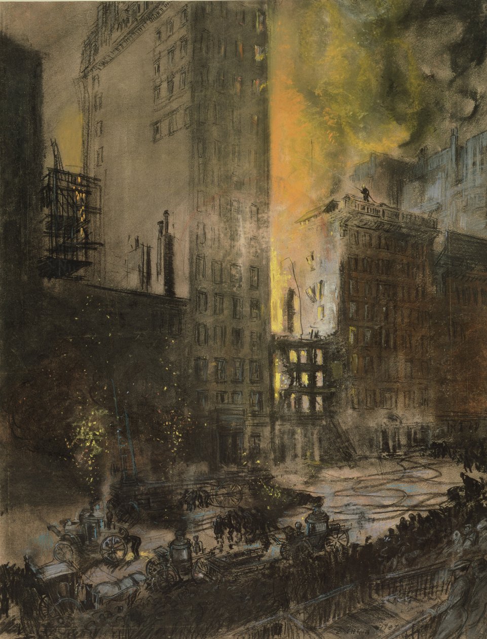 Incêndio na 24th Street, Nova Iorque de Everett Shinn