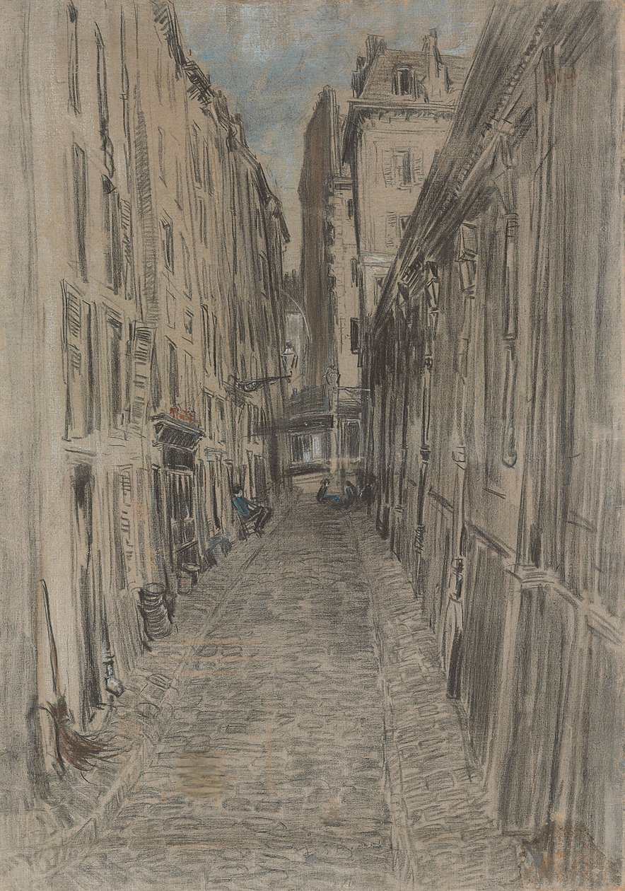 Rua em Paris (pastel sobre tela) de Everett Shinn