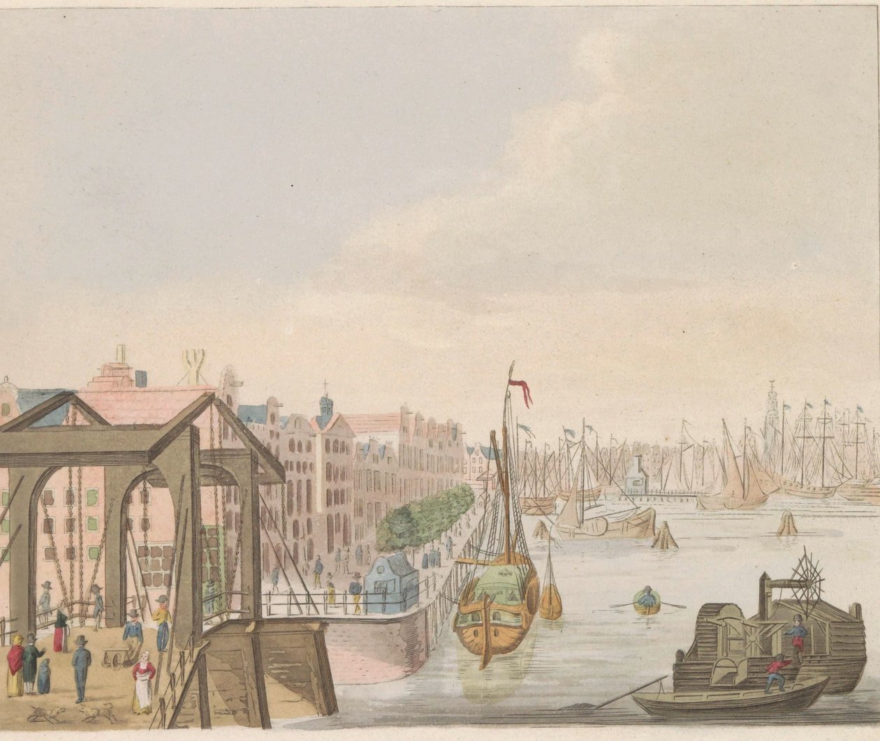 Buitenkant em Amesterdão, c. 1810-1813
Vue du Buitenkant le long de l