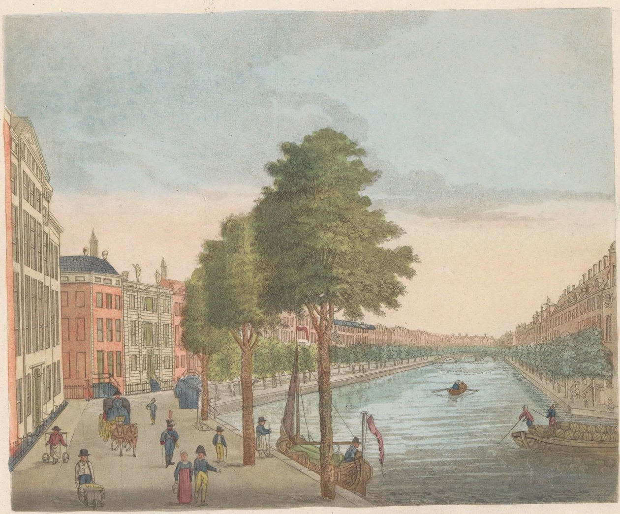 Vista do Herengracht, cerca de 1810-1813 Vue du Heere-Gracht, prêmio du Spiegel-Street, jusqu