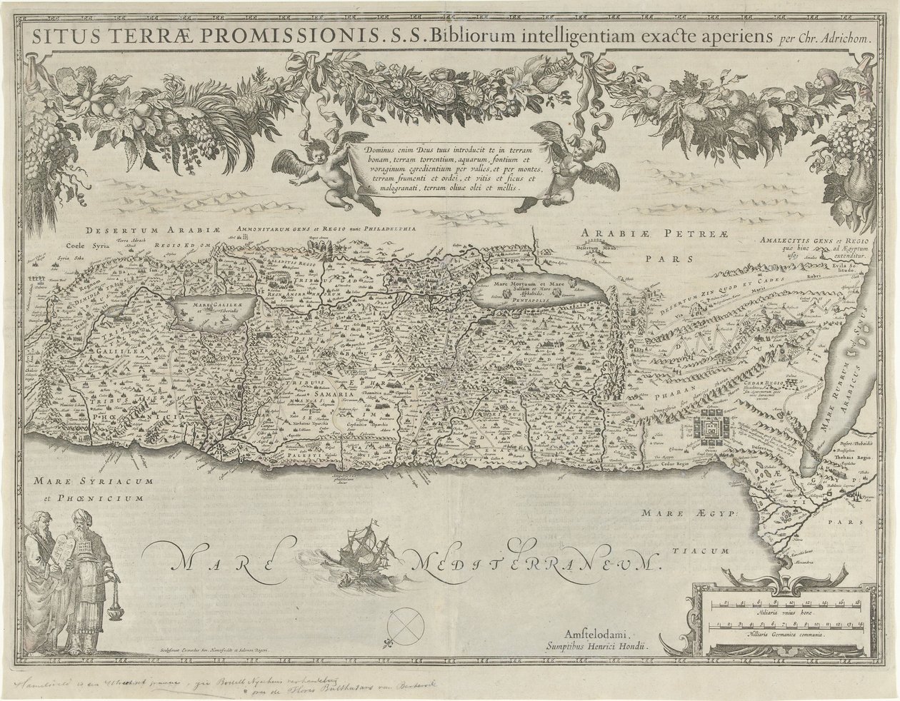 Mapa da Terra Prometida
Situs terrae promissionis (título sobre o objecto) de Evert Simonsz Hamersvelt