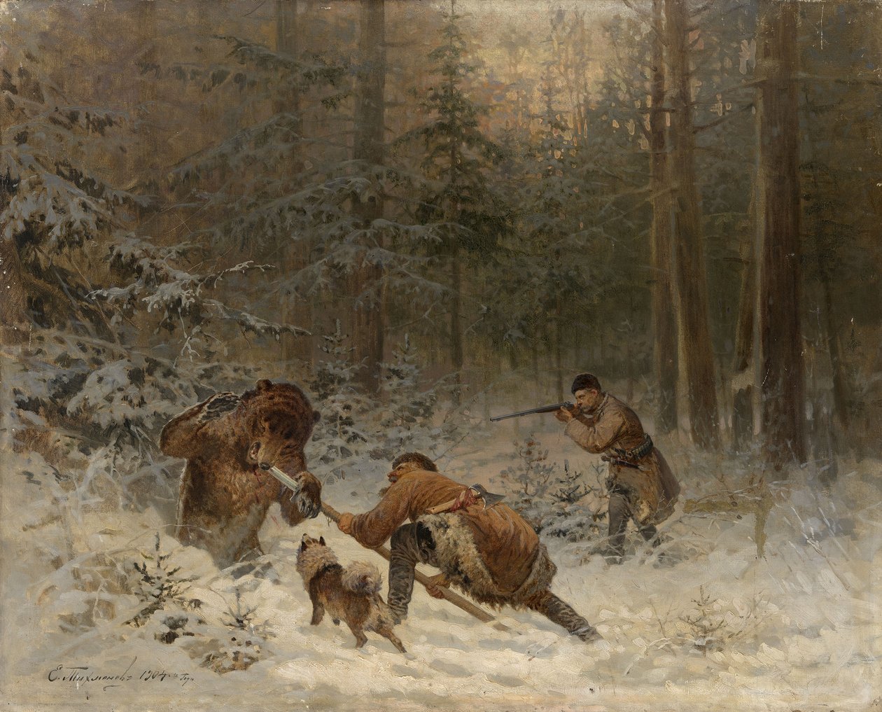 Caça ao Urso de Evgeny Alexandrovich Tichmenev