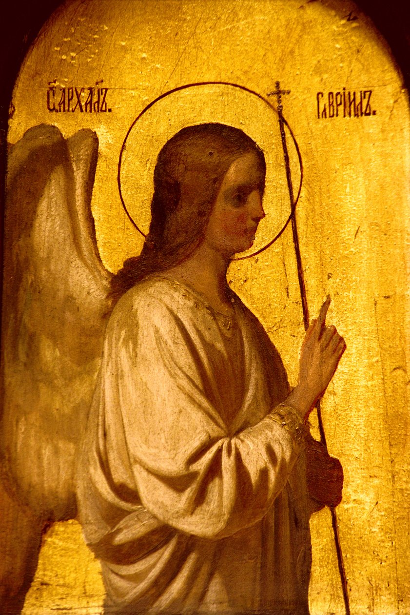 Detalhe da iconóstase representando o Anjo da Anunciação, 1861 (ver 248115, 248117 e 252660) de Evgraf Sorokine