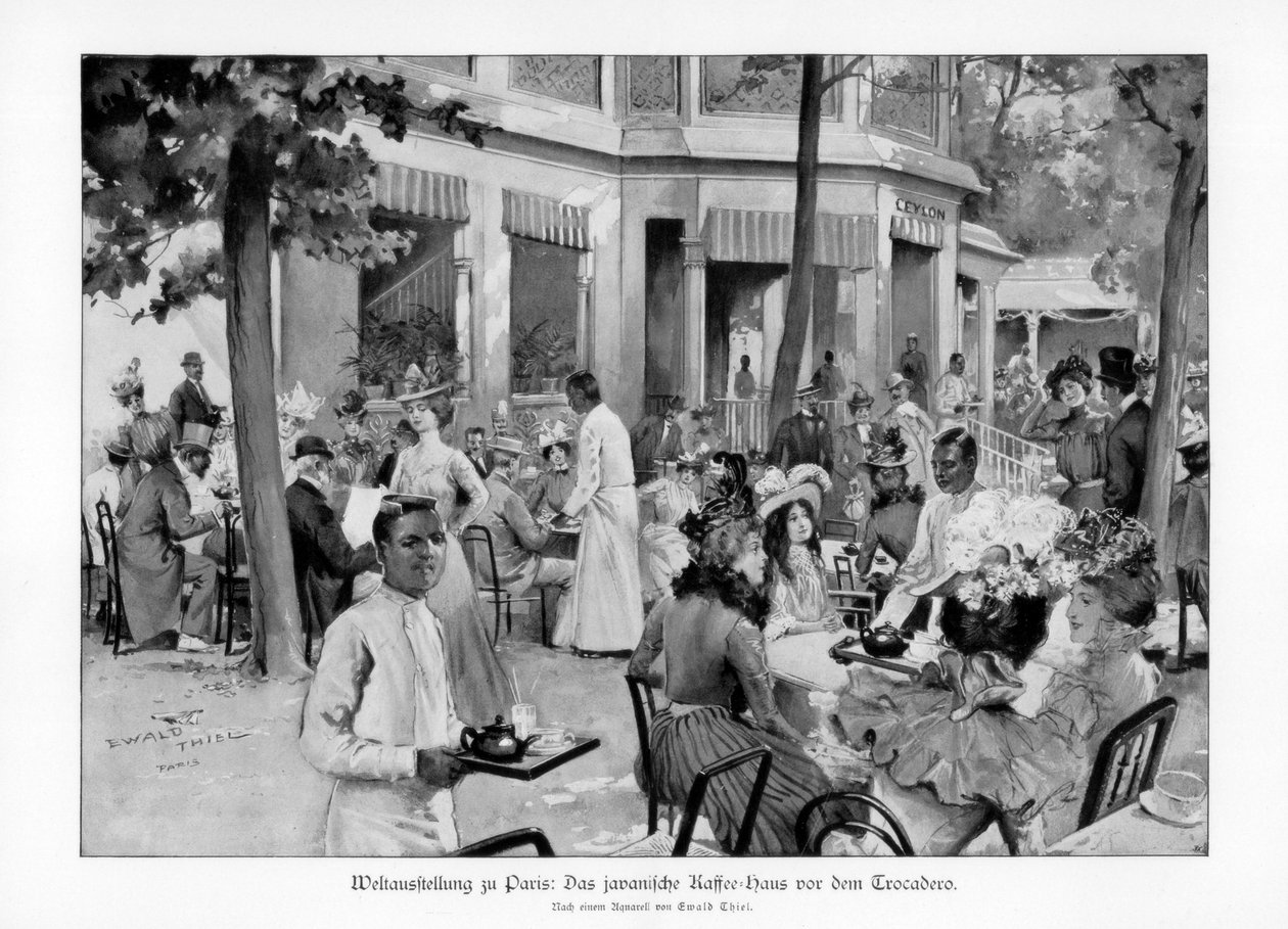 Café Javanês, Trocadero, Exposição Mundial de Paris, 1889, 1900. de Ewald Thiel