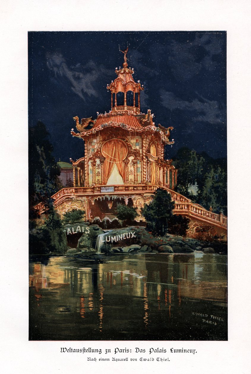 O Palácio Luminoso do Bright Palace, Exposição Universal de Paris, 1900. de Ewald Thiel